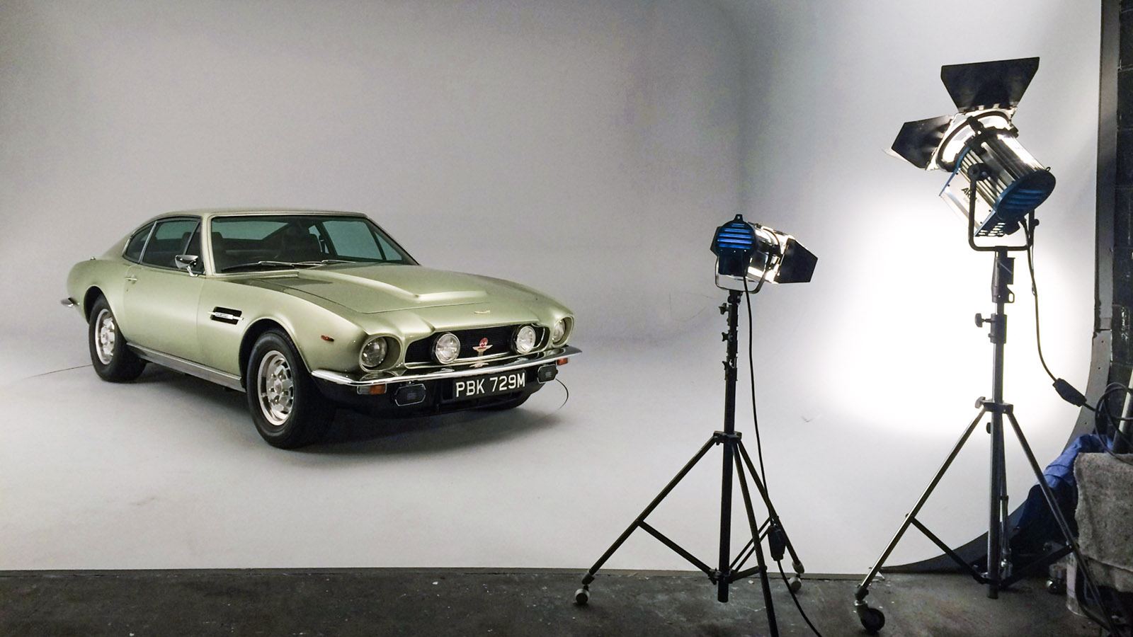 Aston Martin V8 in a studio