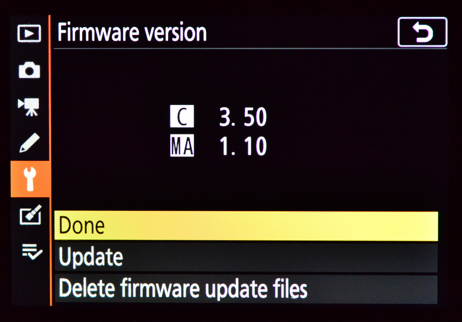 check the new firmware version