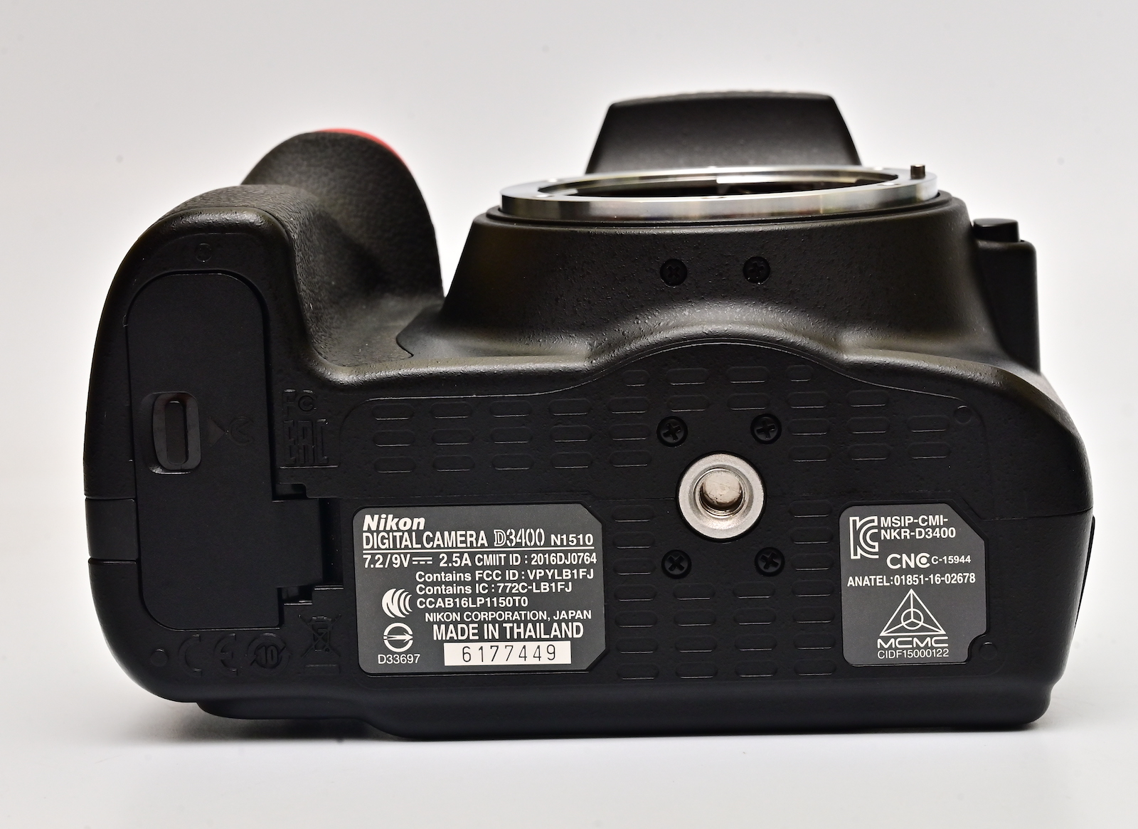 Serial number on camera base